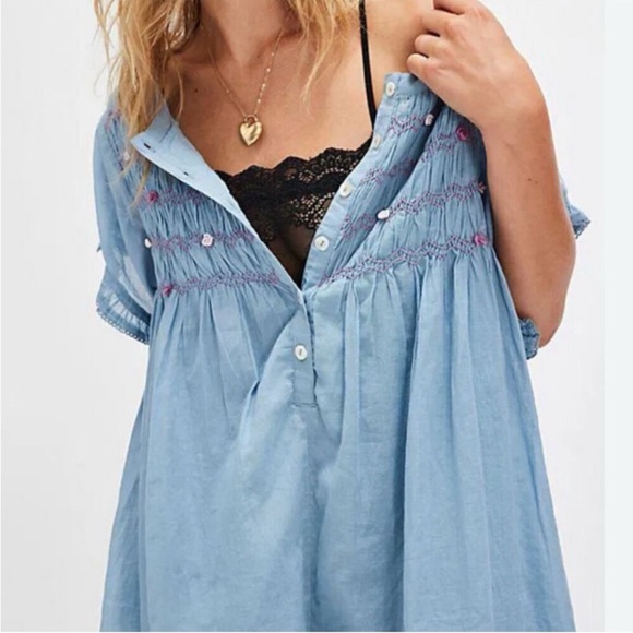 Free People Womens Victoria Babydoll Romper Size S Coquette Soft Girl Feminine - Picture 2 of 16